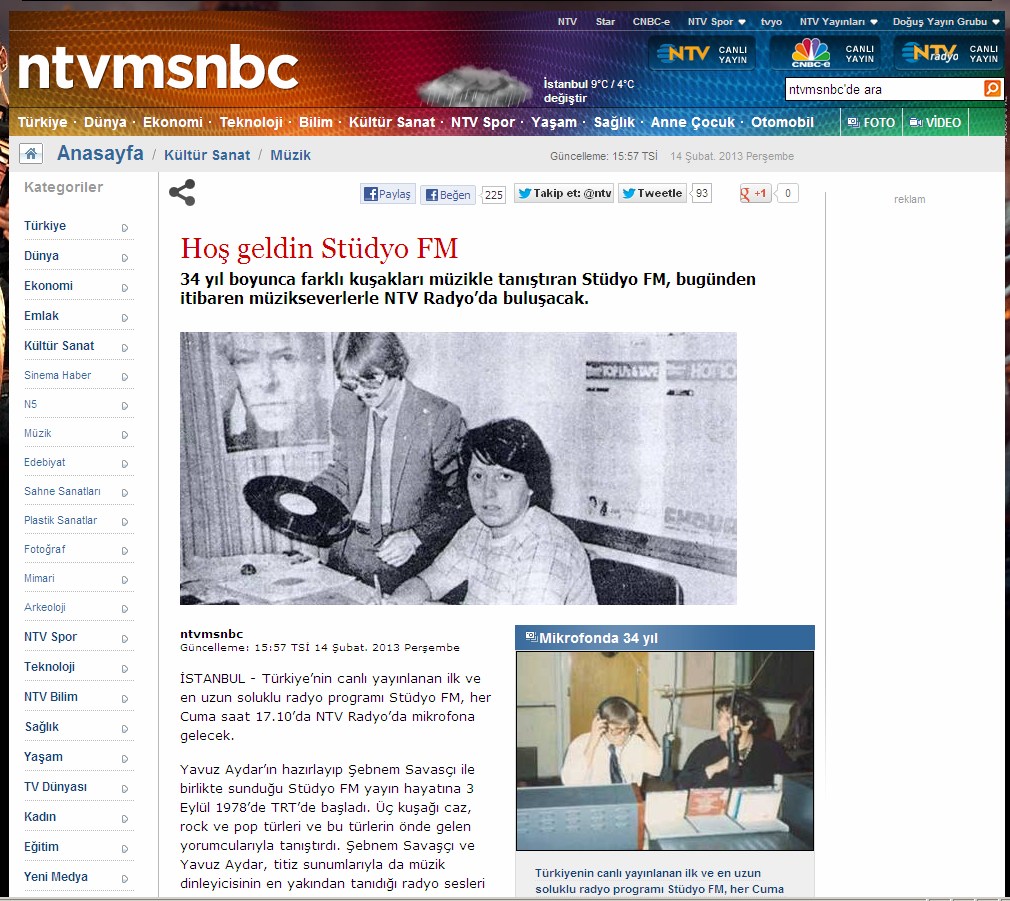 HOŞ GELDİN STÜDYO NTV,   ntvmsnbc, 15.02.2013 